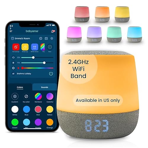 Babysense Dreamer 2.0 Baby Sound Machine with Night Light | 2nd Gen | 28 Soothing Sounds | Toddler Sleep Trainer | App-Controlled White Noise Machine | Sleep Timer | 2.4GHz WiFi | US Only - Jamouz