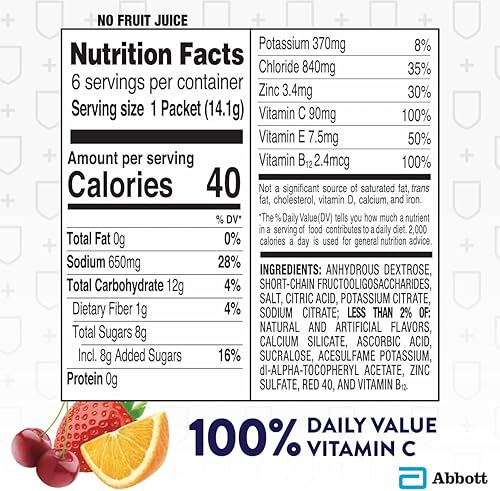 Pedialyte with Immune Support, 36 count, Electrolytes with Vitamin C and Zinc, Advanced Hydration with PreActiv Prebiotics, Fruit Punch, Electrolyte Drink Powder Packets - Jamouz