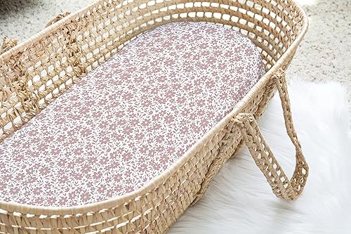 Baby Changing Pad Cover 2-Pack for Girls (Fleurette) - Premium Fitted Sheets Baby Diaper Changing Table Cover - Buttery Soft Cotton Blend - Jamouz