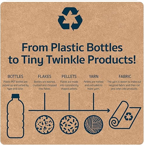 Tiny Twinkle Mess Proof Baby Bib - Waterproof Toddler and Baby Apron Bib - Machine Washable - PFAS and BPA Free - Jamouz