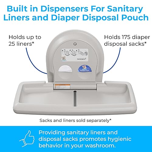 Koala Kare Surface-Mounted Horizontal Baby Changing Station with Stainless Steel Veneer, Model KB300-01SS (Grey) - Jamouz