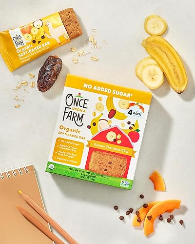 Once Upon a Farm Organic Soft Baked Kids' Bars, Mixed Berry | 8 Boxes, 32 Total Bars - Jamouz