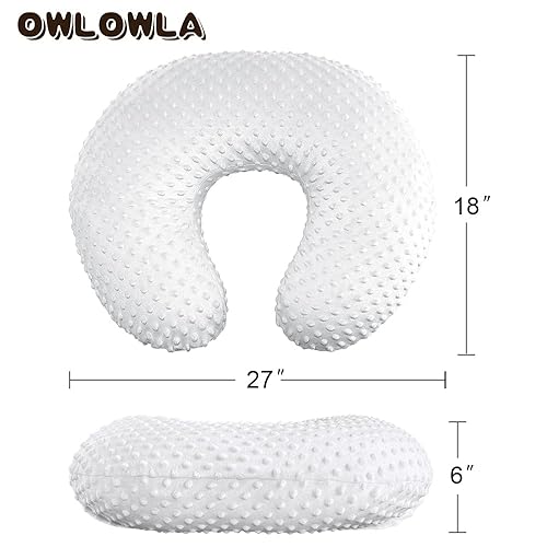 OWLOWLA Minky Nursing Cover, Breastfeeding Pillow Slipcover Fits Nursing Pillow for Baby Boy Girl(Baby Blue) - Jamouz