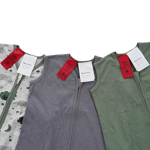 Yoofoss Baby Sleep Sack 6-12 Months Wearable Blanket for Babies 100% Cotton 2-Way Zipper TOG 0.5 Toddler Sleeping Sack 3 Pack, Soft Lightweight Sleep Sacks - Jamouz
