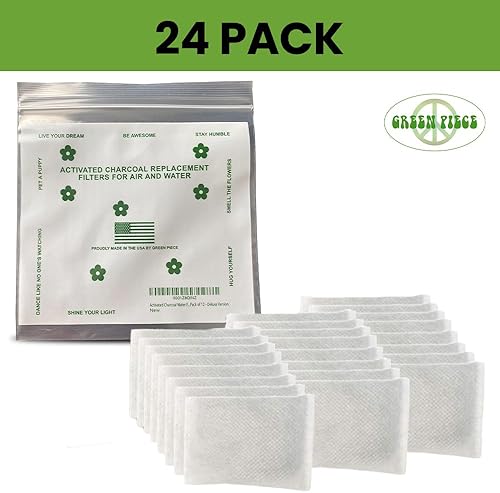 Green Piece® 12 Pack - Overstuffed - All-Natural Baby Diaper Pail Deodorizer | Activated Charcoal Air Purifier Compatible with Diaper Pails, Shoe Closets, Trash Cans, Pets - Made in The USA - Jamouz