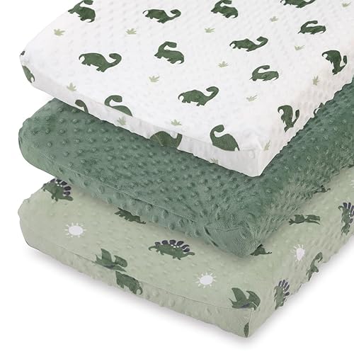The Peanutshell Baby Changing Pad Covers Boy, Minky Changing Table Sheets, Dinosaur Nursery Decor, Sage Green Baby Items - Jamouz
