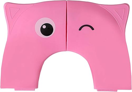 Toilet Potty Training Seat Cover, Travel Toilet Seat, Folding Non Slip Silicone Pads, Travel Portable Reusable Kids Toddlers Boys Girls, Carry Bag (Green - Frog) - Jamouz