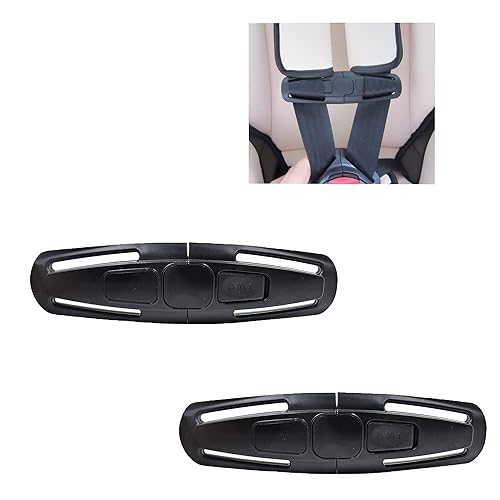 Seat Chest Harness Clip Seat Safety Belt Clip Buckle Lock Stroller Chest Clip Universal Replacement for Baby and Kids Trend, Adjustable Guard (Black) - Jamouz