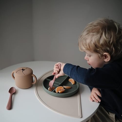 mushie Silicone Suction Plate | BPA-Free Non-Slip Design (Ivory) - Jamouz