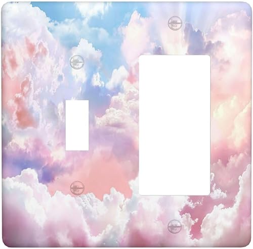 Cartoon Space Rocket Boys Universe Planet 1 Gang Light Switch Covers Decorative Unique Single Toggle Wall Plate Switchcover Electrical Switchplate for Nursery Kidroom Bathroom Bedroom Decor - Jamouz