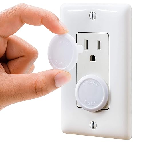 Outlet Covers Baby Proofing (50 Pack) Safe & Secure Electric Plug Protectors | Sturdy Childproof Socket Covers for Home & Office | Easy Installation | Protect Toddlers & Babies | White - Jamouz