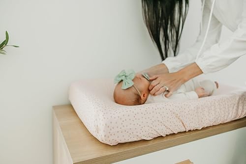 Copper Pearl Premium Knit Changing Pad Cover Soft, Stylish, and Universal Fit for All Standard Diaper Changing Pads, Trendy Design Changing Pad Covers, Briar - Jamouz