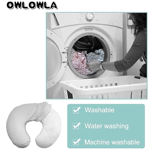 OWLOWLA Minky Nursing Cover, Breastfeeding Pillow Slipcover Fits Nursing Pillow for Baby Boy Girl(Baby Blue) - Jamouz