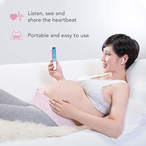 Roo Prenatal Heartrate Monitor – Portable, no Gel or Wires, Safe Bluetooth Technology – Listen, Track and Share Your Baby’s Heart Rate at 20 Weeks - Jamouz