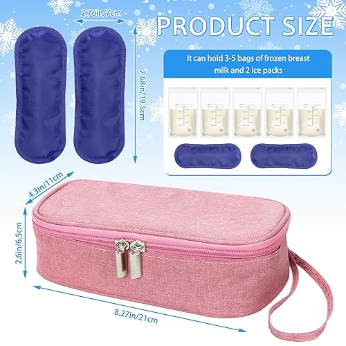 Breastmilk Cooler Bag with Ice Pack, Portable Insulated Breast Milk Storage Cooler Bag, Small Stylish Breastmilk Storage Bag Cooler with Wrist Strap (Grey) - Jamouz