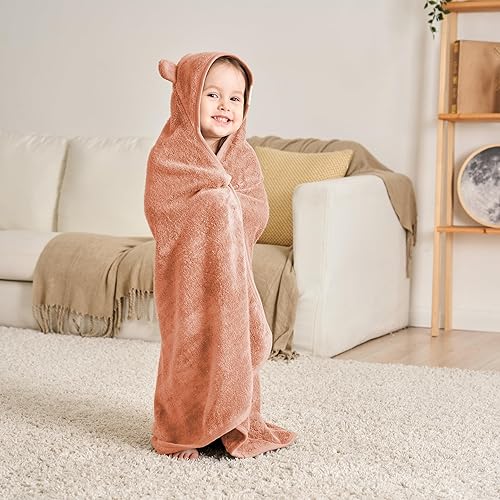 Toddler Bath Towel - Viscose from Bamboo & Cotton Blend for Delicate Skin - Super Soft Thick 600GSM - Ideal Toddler Boy and Girl Bath Essentials 35'x35' Bath Towel - Baby Towel with Hood - Jamouz