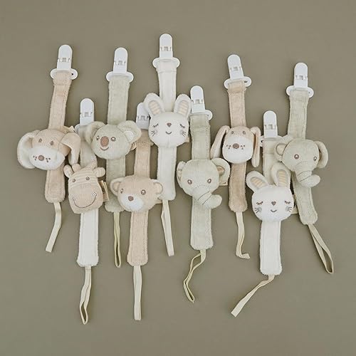 Pacifier Clip, 2 Pack Baby Pacifier Holder for Boys and Girls Fits Many Pacifiers & Baby Teething Toys, Ideal Baby Gift (Puppy & Bunny) - Jamouz