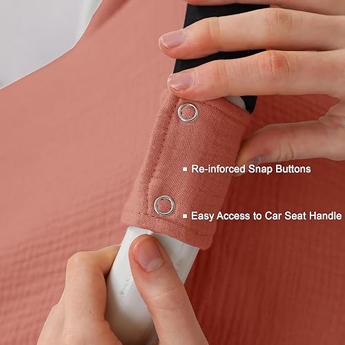 100% Muslin Cotton Car Seat Cover Baby, Carseat Canopy Cover, Universal Fit Stroller Covers for Boys and Girls (Roman Green) - Jamouz