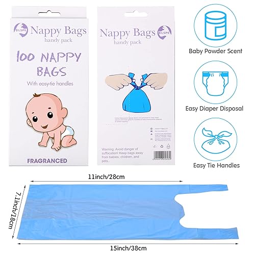 1600 Count Baby Disposable Diaper Bags Scented Diaper Sacks with Tie Handle Disposal Trash Sacks Baby Poop Waste Bag Refill(Green) - Jamouz