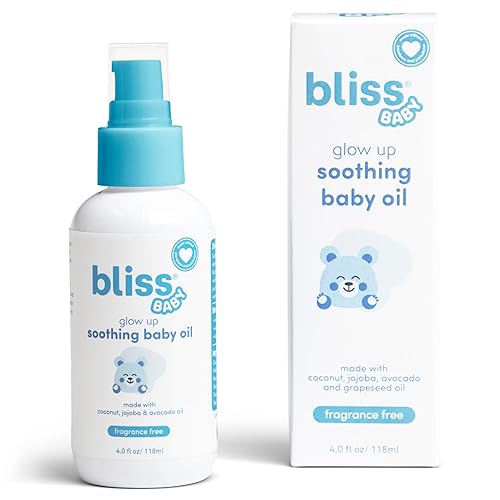 Bliss Baby Soothing Baby Oil, All Natural, Premium & Fragrance Free, Vegan - Made with Organic Avocado Oil & Other Plant-Based Ingredients, Dermatologist Tested, Hydrating Baby Massage Oil, 4 fl. Oz. - Jamouz