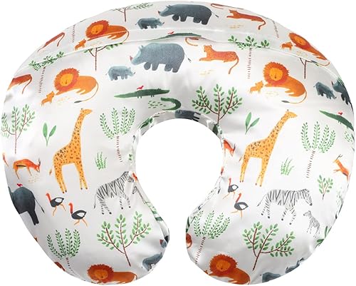 Satin Nursing Pillow Cover Set - 2 Pack Ultra Soft Silk, Compatible with Boppy Pillow for Breastfeeding, Protects Baby Hair & Skin - Grey Arrows & Stars - Jamouz