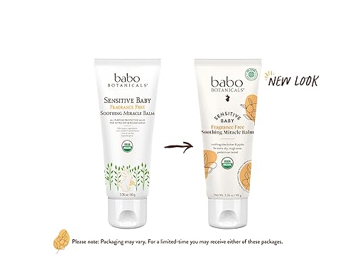 Babo Botanicals Sensitive Baby Fragrance-Free Soothing Miracle Balm - USDA Organic - All-Purpose Salve with Olive Oil & Shea Butter - For extra-dry, rough areas - EWG Verified - For Babies & Kids - Jamouz