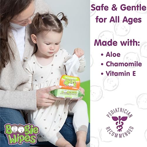 Saline Nose Wipes by Boogie, for Baby & Kids, Face, Hand & Body, FSA/HSA Eligible, Made with Vitamin E, Aloe, and Natural Saline, Unscented, 30 Count (Pack of 6) - Jamouz