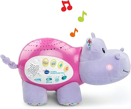 VTech Baby Lil' Critters Soothing Starlight Hippo, Blue - Jamouz