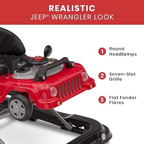 Jeep Classic Wrangler 3-in-1 Grow with Me Walker by Delta Children, Red - Jamouz