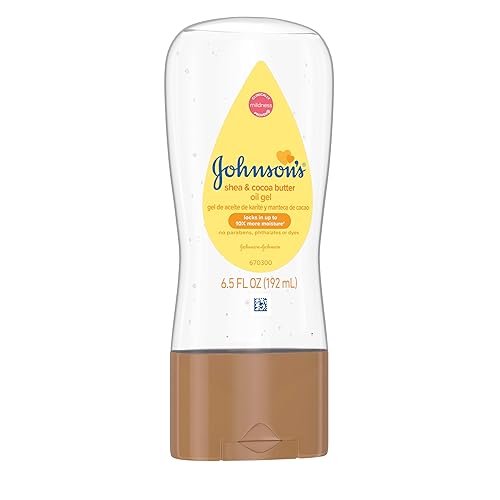 Johnson's Baby Oil, Mineral Oil Enriched with Shea & Cocoa Butter to Prevent Moisture Loss, Hypoallergenic, 20 fl. oz - Jamouz
