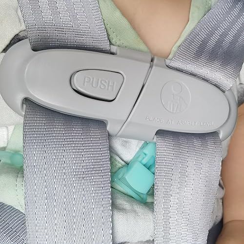 Universal Child Car Seat Chest Harness Clip Universal Safer Belt Clip Buckle Lock Stroller Chest Clip Adjustable Guard for Baby and Kids (Black) - Jamouz