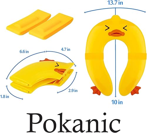 Toilet Potty Training Seat Cover, Travel Toilet Seat, Folding Non Slip Silicone Pads, Travel Portable Reusable Kids Toddlers Boys Girls, Carry Bag (Green - Frog) - Jamouz