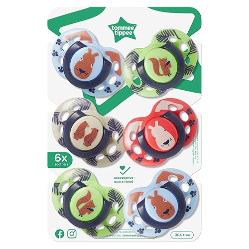 Tommee Tippee Fun Pacifier, 18-36 Months, 6 Pack with a Symmetrical, BPA Free Silicone Nipple - Jamouz