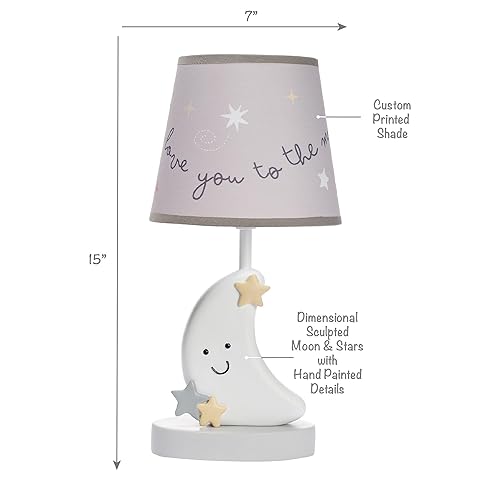 Bedtime Originals Little Star Celestial Moon Nursery Lamp with Shade and Bulb - Jamouz