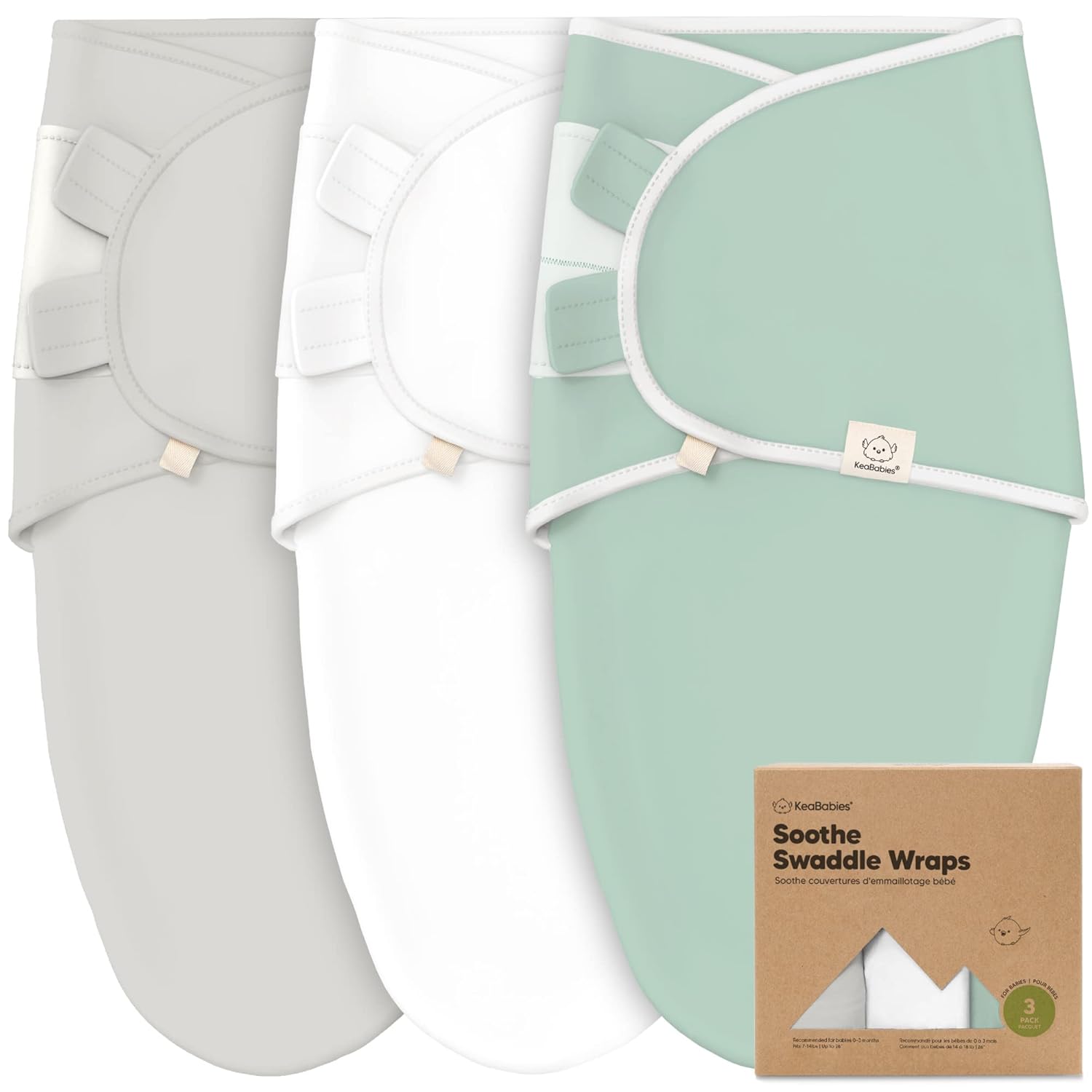 3-Pack Organic Baby Swaddle Sleep Sacks - Swaddles for Newborns, Infant 0-3 Months, Baby Girls, Boys, Soft & Snug Newborn Sleep Sack, Nursery Swaddling Blankets, Velcro Closure (Nordic) - Jamouz