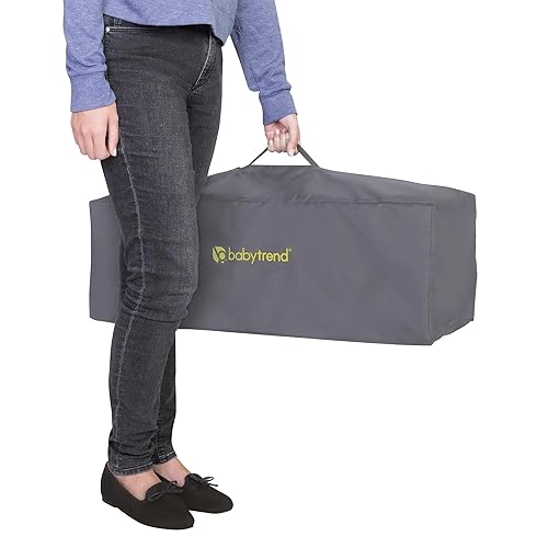 Baby Trend Portable Playard with Bassinet, Twinkle Lime - Jamouz