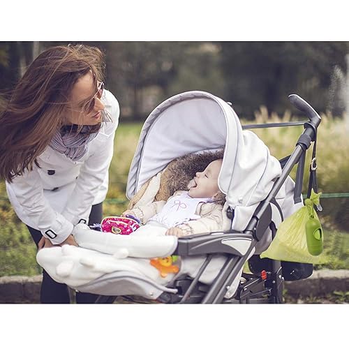 Baby Disposable Diaper Bags, Waste Bags 8 Refill Rolls/120 Bags with Dispenser, Convenient and Quick Diaper Disposal, Unscented - Jamouz