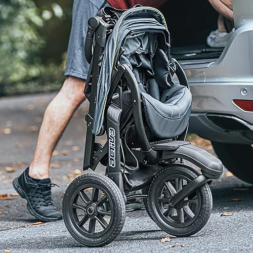 Chicco Activ3 Jogging Stroller Travel System, Includes Chicco KeyFit 30 Infant Car Seat with Base, Lightweight Aluminum Frame, Stroller and Car Seat Combo, Baby Travel Gear | Solar/Grey - Jamouz