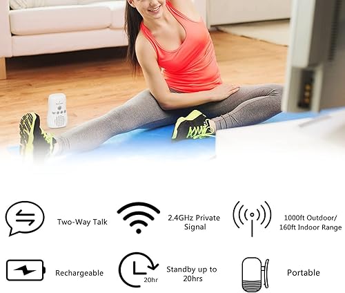 Audio Baby Monitor, 2.4GHz Two Way Talk Smart Baby Monitor, Night Light Audio Monitor for Baby Care, Noise Detection, 20 Hours Standby Time - Jamouz