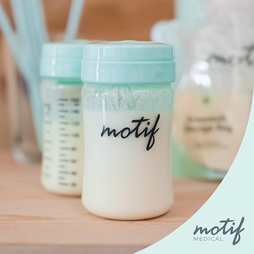 Motif Medical Breast Milk Storage Bottles for the Luna Breast Pump - Two 160mL Bottles for Breast Pump, With Sealing Discs - Milk Collection Containers - Jamouz