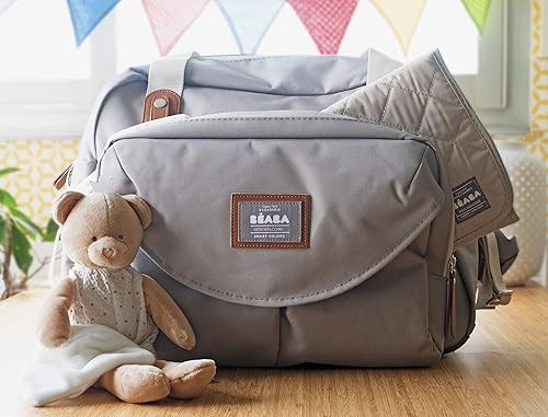 BEABA Geneva Diaper Bag, Multifunction Baby Diaper Bag, Includes Removable Strap for Stroller, Changing Pad, and Insulated Pouch, (Sage) - Jamouz