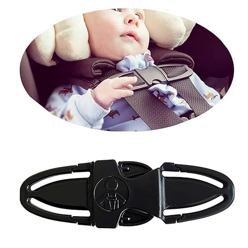 Universal Child Car Seat Chest Harness Clip Universal Safer Belt Clip Buckle Lock Stroller Chest Clip Adjustable Guard for Baby and Kids (Black) - Jamouz