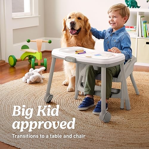 Graco Table2Table Premier Fold 7 in 1 Convertible High Chair | Converts to Dining Booster Seat, Kids Table, and More, Maison - Jamouz