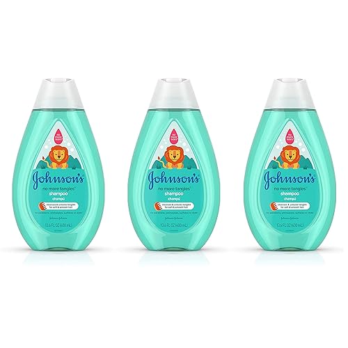 Johnson's No More Tangles Detangling Shampoo for Toddlers and Kids, Gentle No More Tears Formula, Hypoallergenic and Free of Parabens, Phthalates, Sulfates and Dyes, 13.6 fl. oz (Pack of 3) - Jamouz