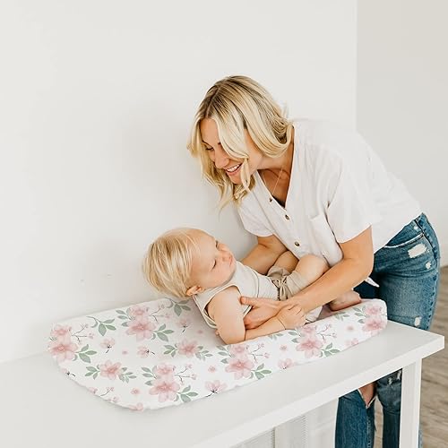 Stretchy Changing Pad Covers for Boys Girls,2 Pack Jersey Knit,Elephant & Whale - Jamouz