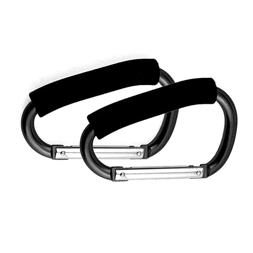 Stroller Hooks by Baby,Large Stroller Hooks for Mommy, 2 pcs Carabiner Stroller Hook Organizer for Hanging Purses, Diaper Bag, Shopping Bags. (Green) - Jamouz