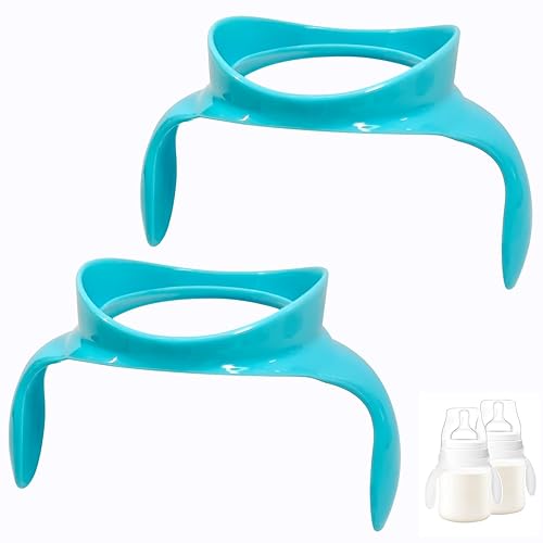 Replacement Bottle Handles Compatible with Avent Anti-Colic Bottle Series (White & Blue, 6 Pack) - Jamouz