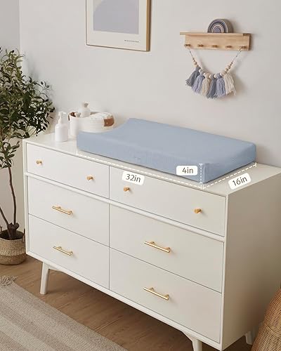 Blissful Diary Muslin Changing Pad Cover for Girls Boys, Ultra Soft Breathable Cotton, Baby Diaper Change Table Pad Covers, 2Pack (Roman Green&Leaf) - Jamouz