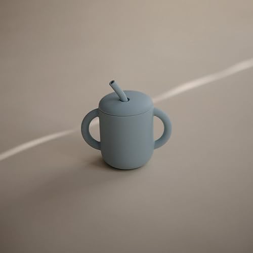 mushie 100% Silicone Training Cup & Straw for Toddlers | 6 Months+ (Soft Lilac) - Jamouz
