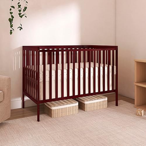 Synergy 5-In-1 Convertible Crib In White, made of New Zealand Pine wood, JPMA & Greenguard Gold Certified, features 3 mattress height settings - Jamouz